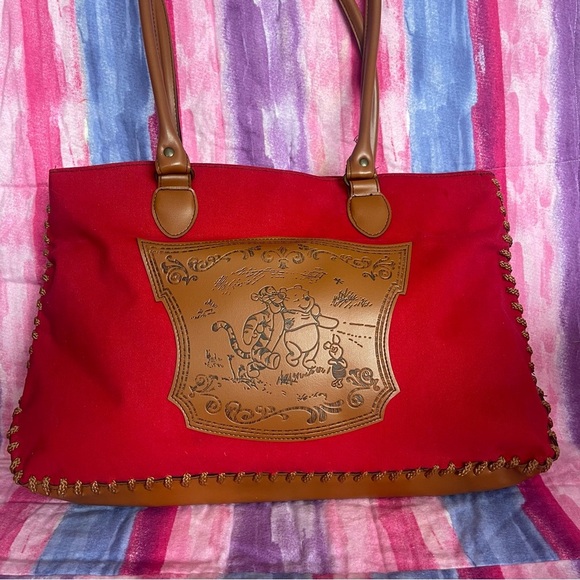 Disney Handbags - Vintage Winnie the Pooh and Friends Red Shoulder Bag Like New